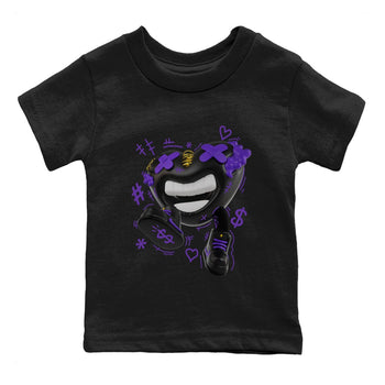 Air Jordan 12 Field Purple shirt to match jordans Walk In Love sneaker tees AJ12 Field Purple SNRT Sneaker Release Tees Baby Toddler Black 2 T-Shirt