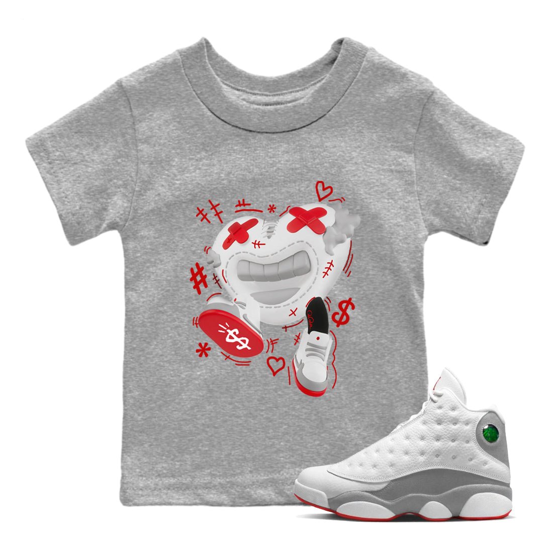 Air Jordan 13 Wolf Grey shirt to match jordans Walk In Love sneaker tees AJ13 Wolf Grey SNRT Sneaker Release Tees Baby Toddler Heather Grey 1 T-Shirt