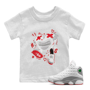 Air Jordan 13 Wolf Grey shirt to match jordans Walk In Love sneaker tees AJ13 Wolf Grey SNRT Sneaker Release Tees Baby Toddler White 1 T-Shirt