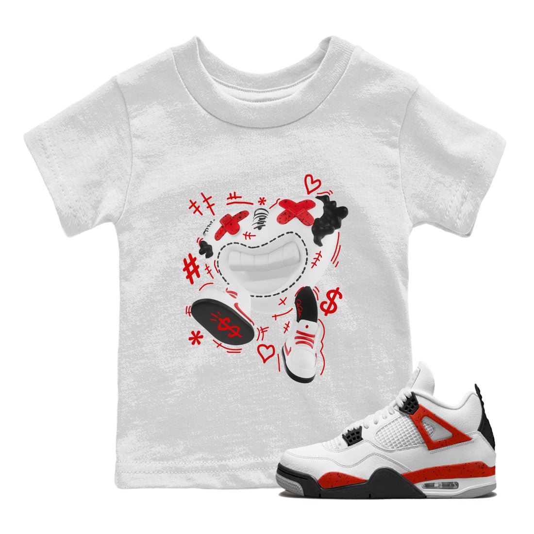 Air Jordan 4 Red Cement shirt to match jordans Walk In Love sneaker tees AJ4 Red Cement SNRT Sneaker Release Tees Baby Toddler White 1 T-Shirt