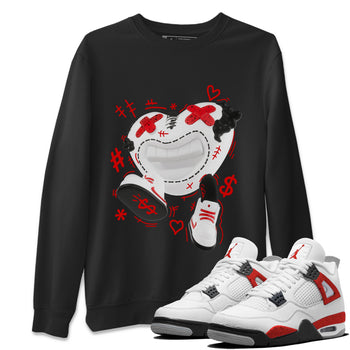 Air Jordan 4 Red Cement shirt to match jordans Walk In Love sneaker tees AJ4 Red Cement SNRT Sneaker Release Tees Unisex Black 1 T-Shirt