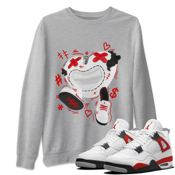Air Jordan 4 Red Cement shirt to match jordans Walk In Love sneaker tees AJ4 Red Cement SNRT Sneaker Release Tees Unisex Heather Grey 1 T-Shirt