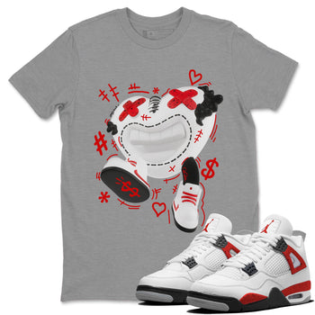 Air Jordan 4 Red Cement shirt to match jordans Walk In Love sneaker tees AJ4 Red Cement SNRT Sneaker Release Tees Unisex Heather Grey 1 T-Shirt