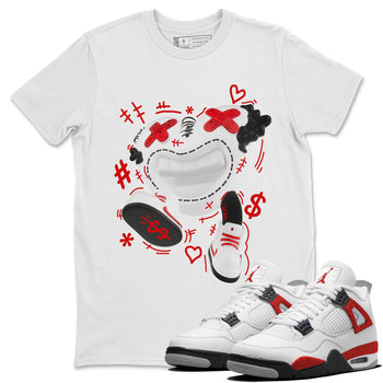 Air Jordan 4 Red Cement shirt to match jordans Walk In Love sneaker tees AJ4 Red Cement SNRT Sneaker Release Tees Unisex White 1 T-Shirt