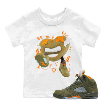5s Olive shirt to match jordans Walk In Love sneaker tees Air Jordan 5 Olive SNRT sneaker release tees baby toddler White 1 cotton Shirt