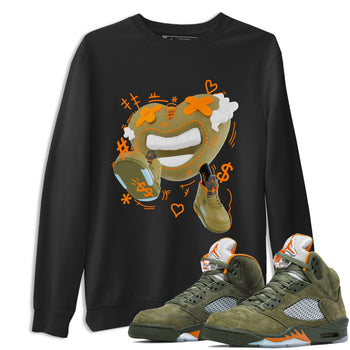 5s Olive shirt to match jordans Walk In Love sneaker tees Air Jordan 5 Olive SNRT Sneaker Release Tees unisex cotton Black 1 crew neck shirt
