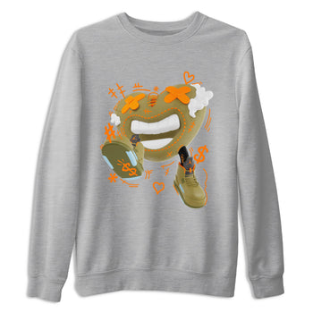 5s Olive shirt to match jordans Walk In Love sneaker tees Air Jordan 5 Olive SNRT Sneaker Release Tees unisex cotton Heather Grey 2 crew neck shirt