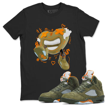 5s Olive shirt to match jordans Walk In Love sneaker tees Air Jordan 5 Olive SNRT Sneaker Release Tees unisex cotton Black 1 crew neck shirt