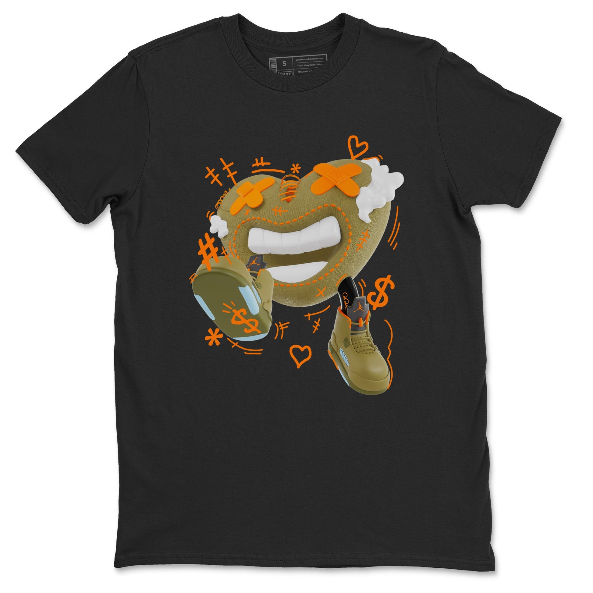 5s Olive shirt to match jordans Walk In Love sneaker tees Air Jordan 5 Olive SNRT Sneaker Release Tees unisex cotton Black 2 crew neck shirt