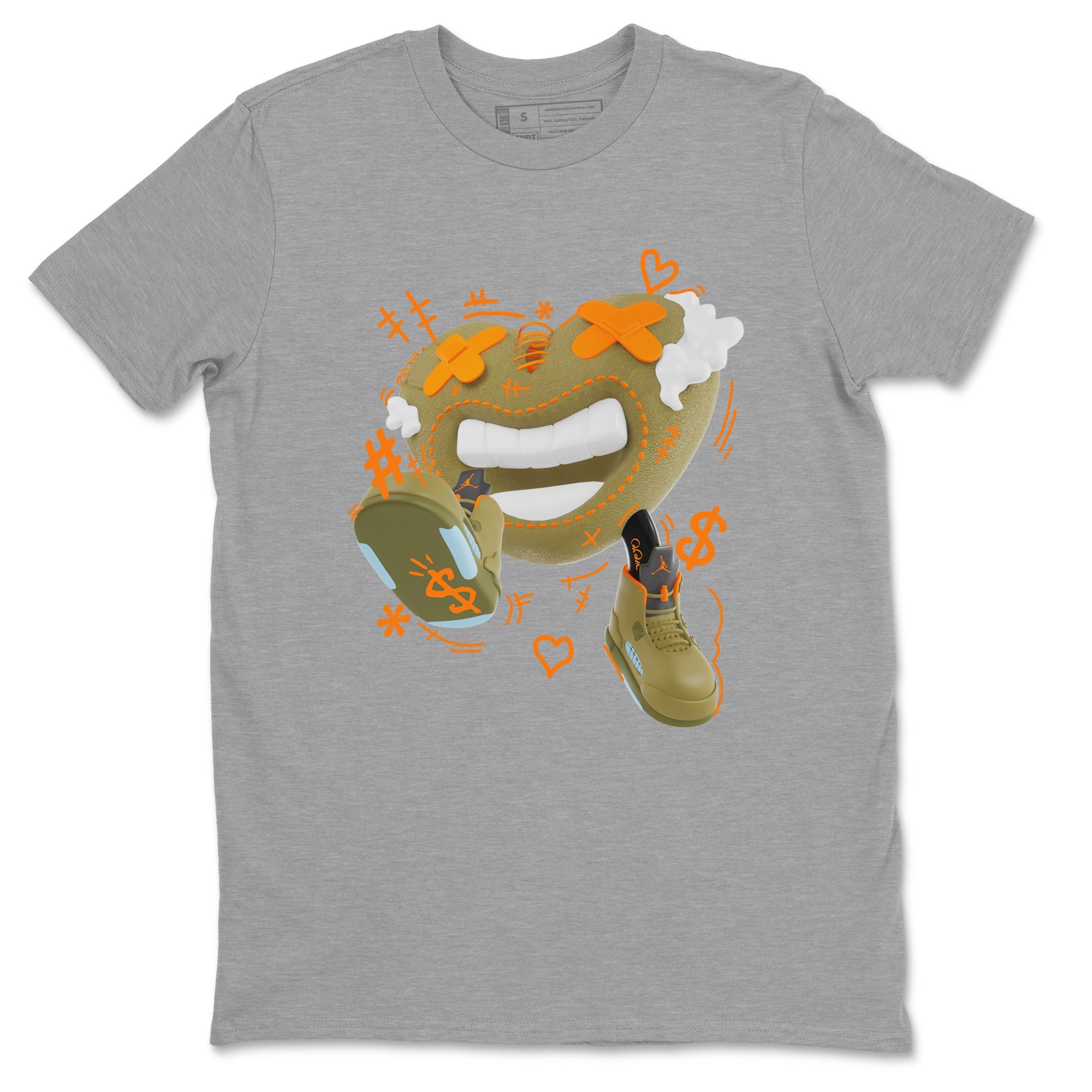 5s Olive shirt to match jordans Walk In Love sneaker tees Air Jordan 5 Olive SNRT Sneaker Release Tees unisex cotton Heather Grey 2 crew neck shirt