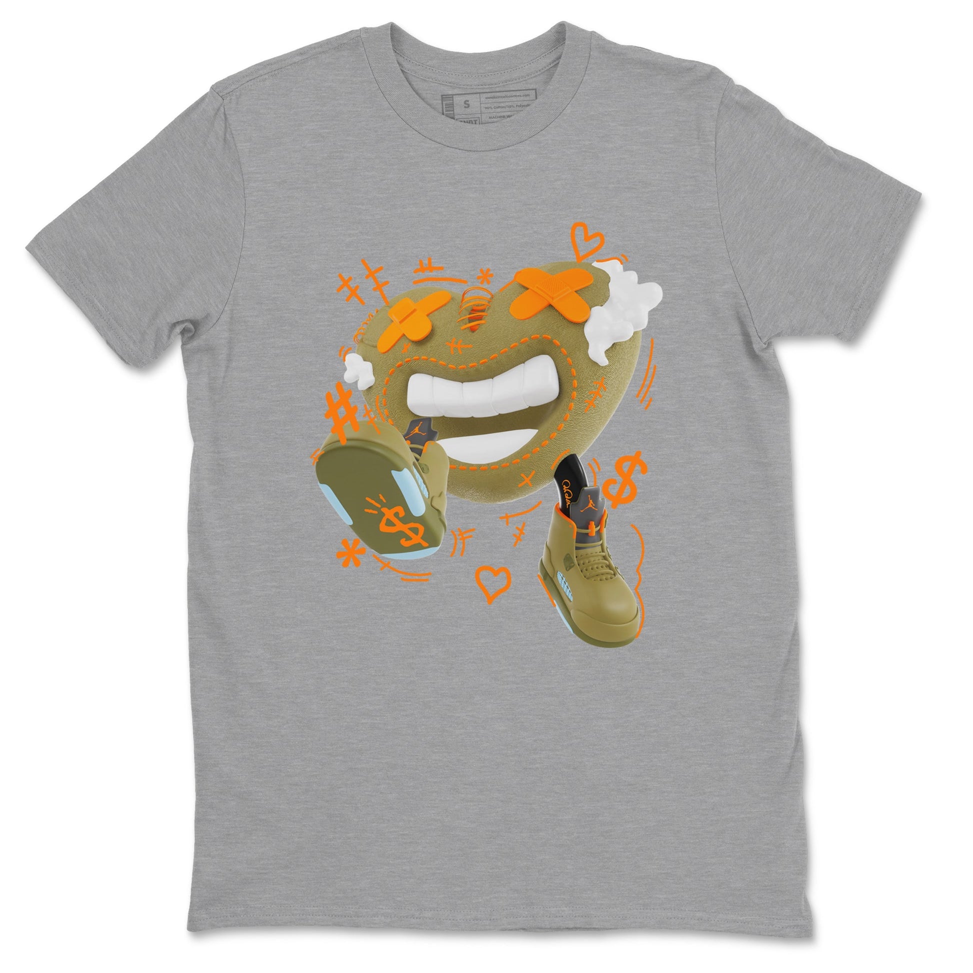 5s Olive shirt to match jordans Walk In Love sneaker tees Air Jordan 5 Olive SNRT Sneaker Release Tees unisex cotton Heather Grey 2 crew neck shirt