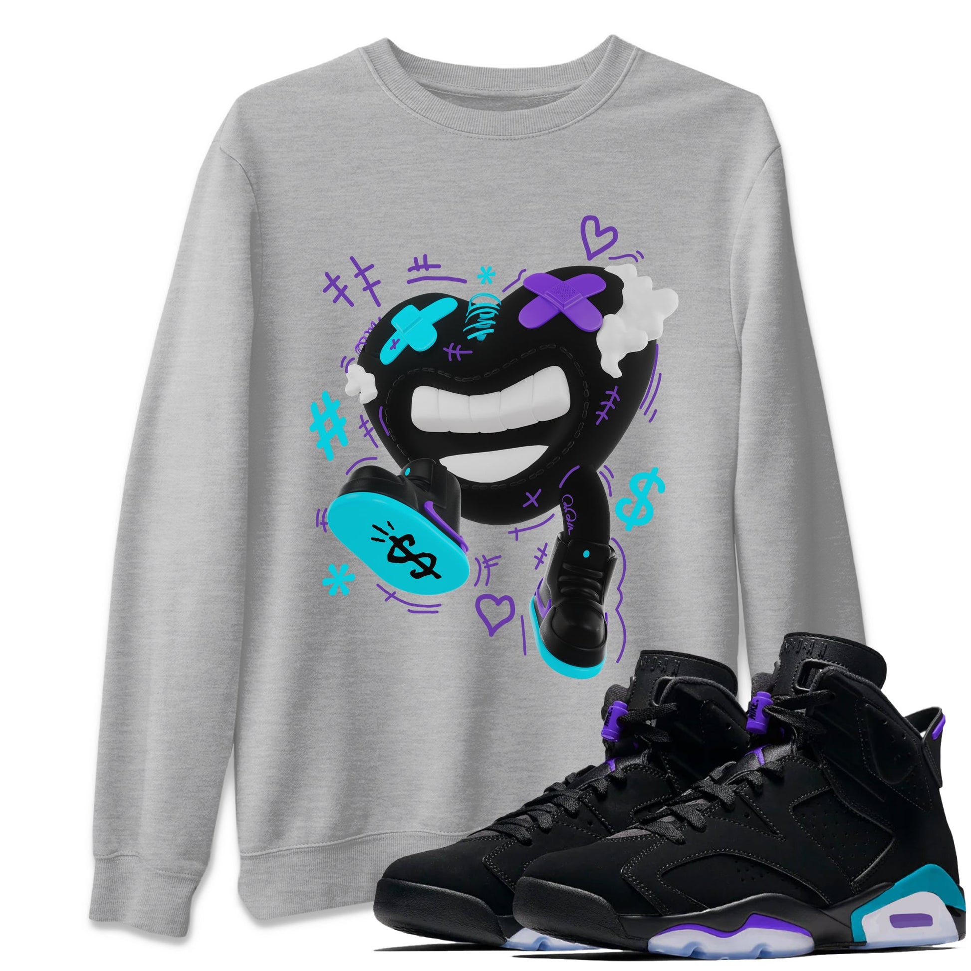 Air Jordan 6 Aqua shirt to match jordans Walk In Love sneaker tees AJ6 Aqua SNRT Sneaker Release Tees Unisex Heather Grey 1 T-Shirt
