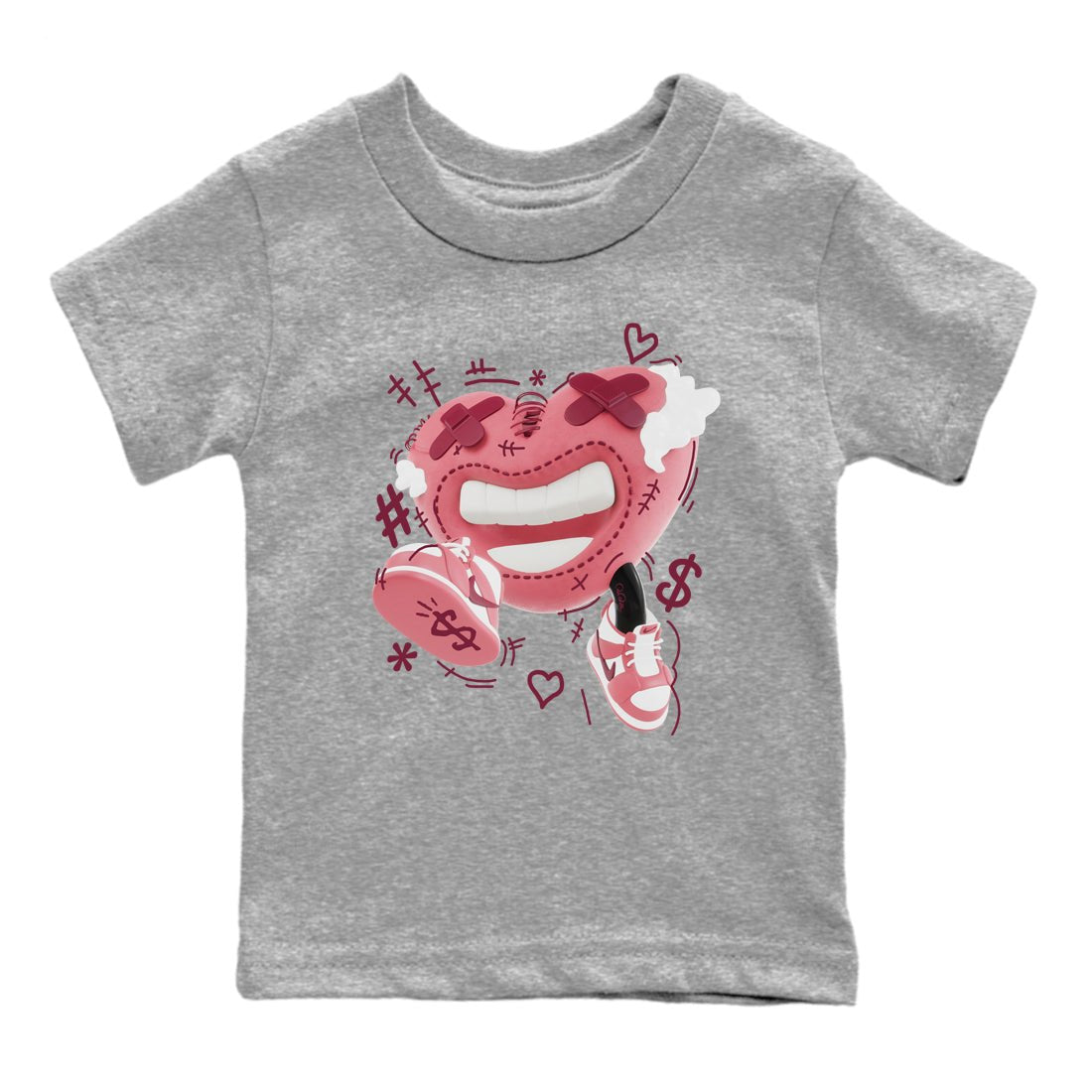 Dunk Valentines Day 2024 shirt to match jordans Walk In Love sneaker tees Dunk Happy Valentines Day 2024 SNRT Sneaker Release Tees Baby Toddler Heather Grey 2 T-Shirt