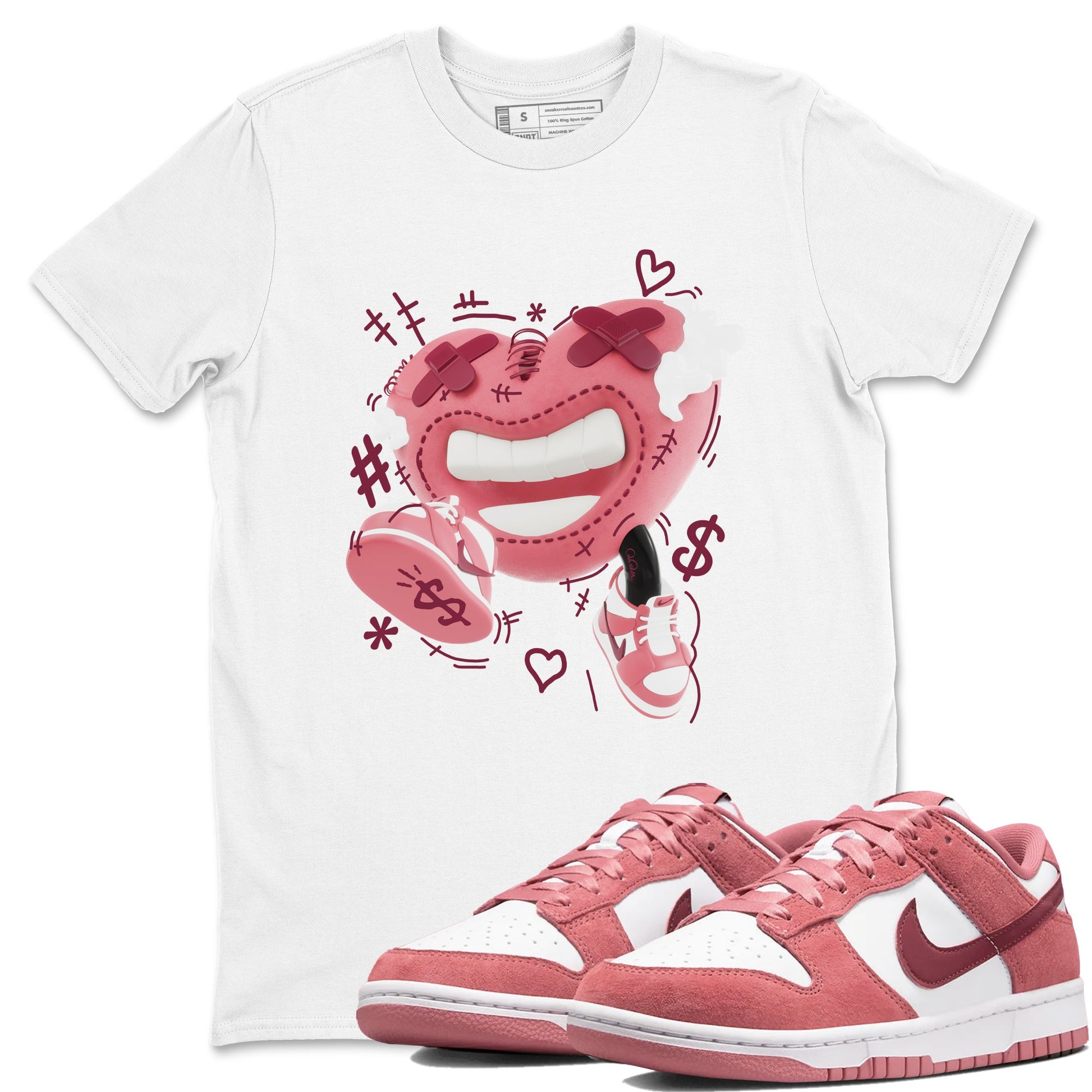 Dunk Valentines Day 2024 shirt to match jordans Walk In Love sneaker tees Dunk Happy Valentines Day 2024 SNRT Sneaker Release Tees Unisex White 1 T-Shirt
