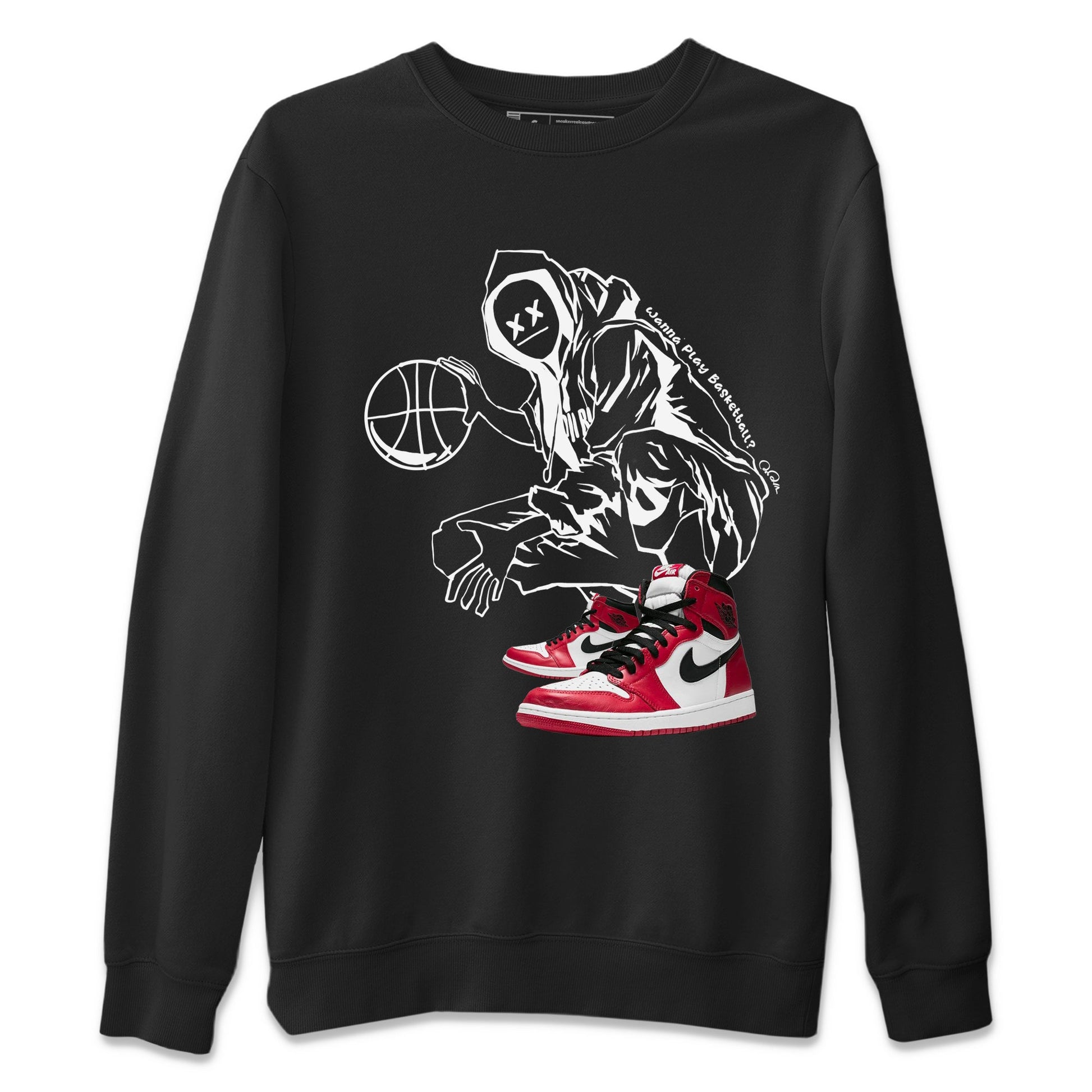 Air Jordan 1 Chicago shirt to match jordans Wanna Play Basketball sneaker tees AJ1 Cicago SNRT Sneaker Release Tees Unisex Black 2 T-Shirt