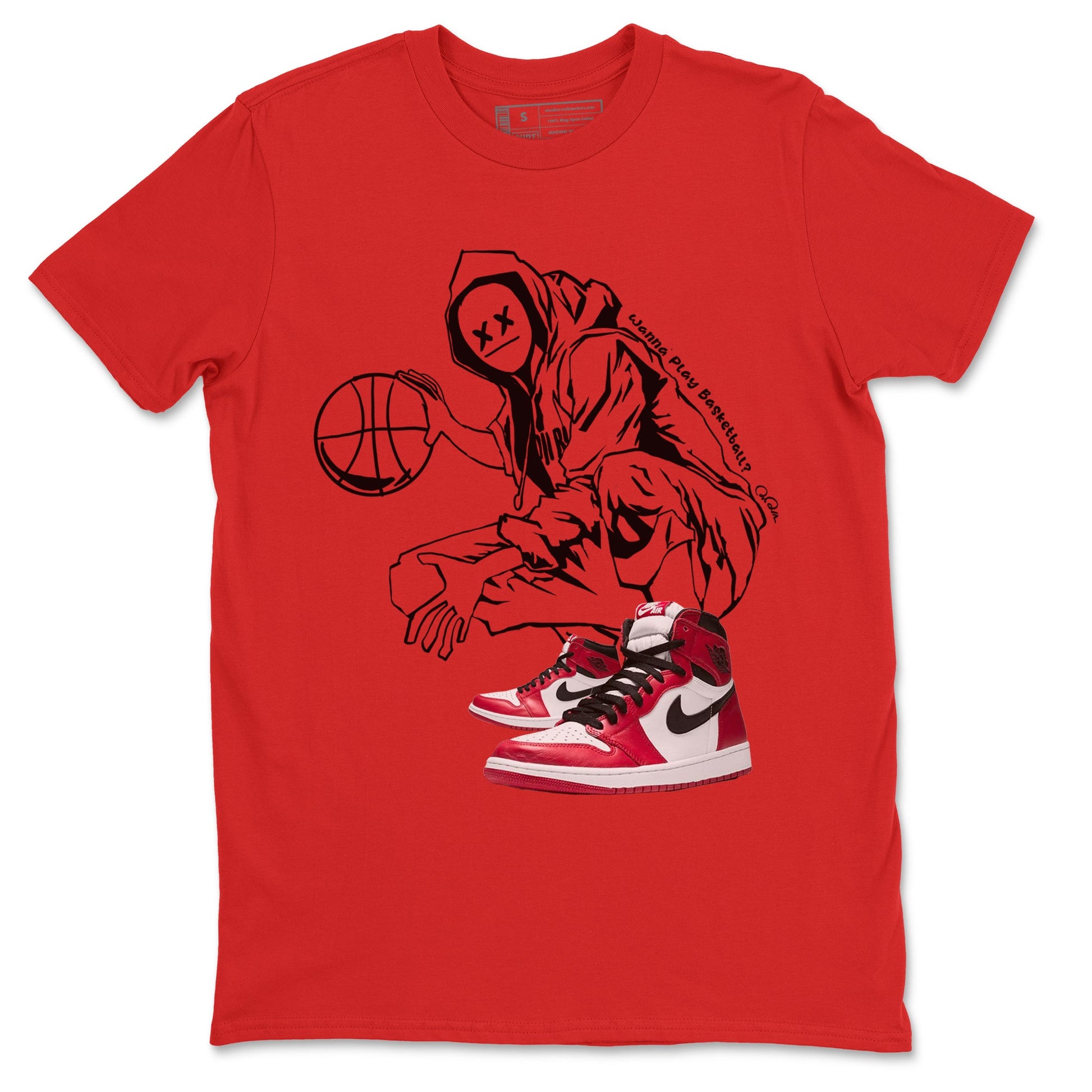 Air Jordan 1 Chicago shirt to match jordans Wanna Play Basketball sneaker tees AJ1 Cicago SNRT Sneaker Release Tees Unisex Red 2 T-Shirt