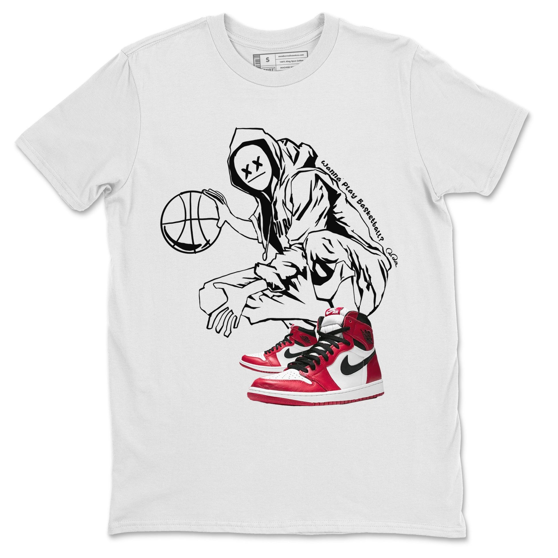 Air Jordan 1 Chicago shirt to match jordans Wanna Play Basketball sneaker tees AJ1 Cicago SNRT Sneaker Release Tees Unisex White 2 T-Shirt
