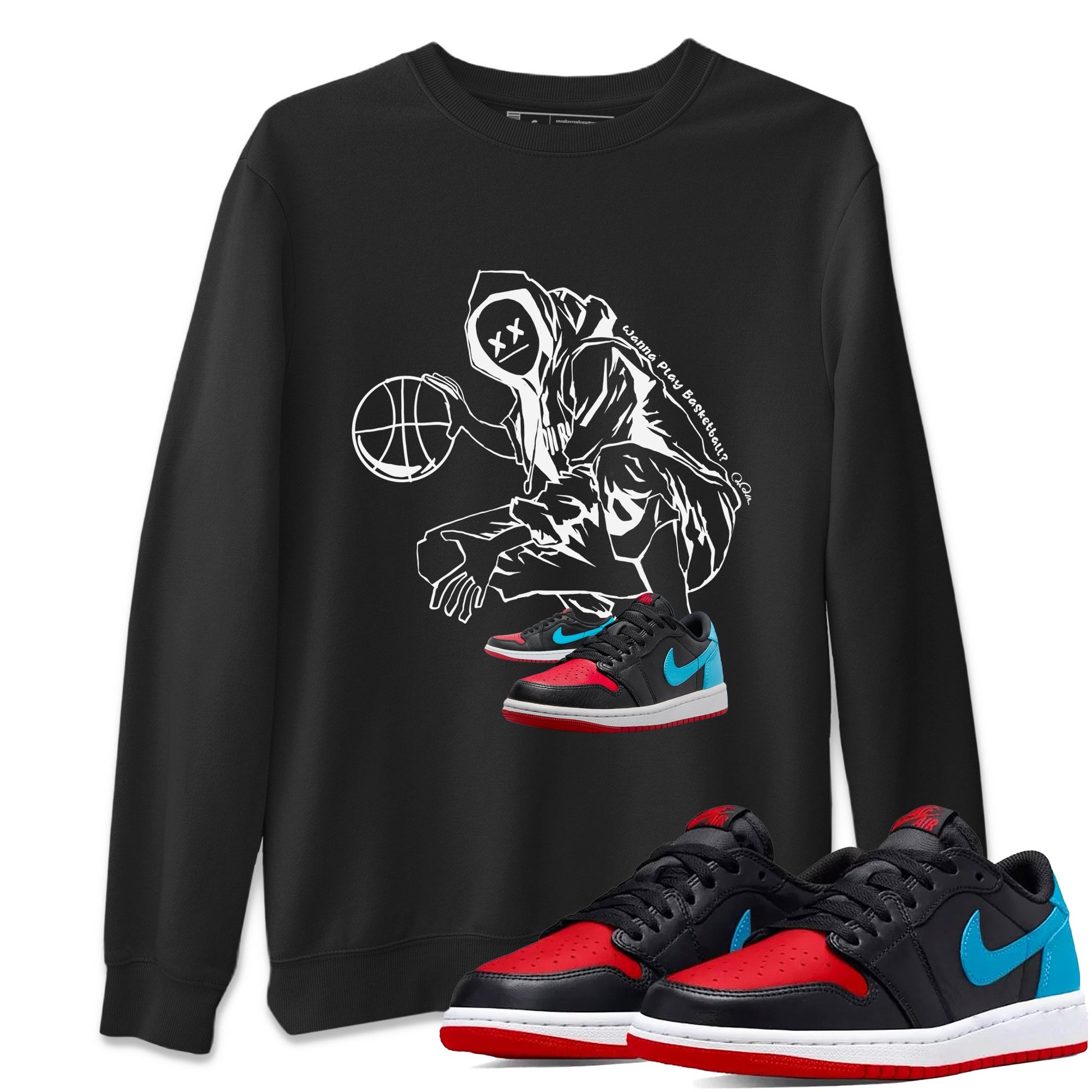 Air Jordan 1 UNC to Chicago shirt to match jordans Wanna Play Basketball sneaker tees AJ1 UNC to Chicago SNRT Sneaker Release Tees Unisex Black 1 T-Shirt