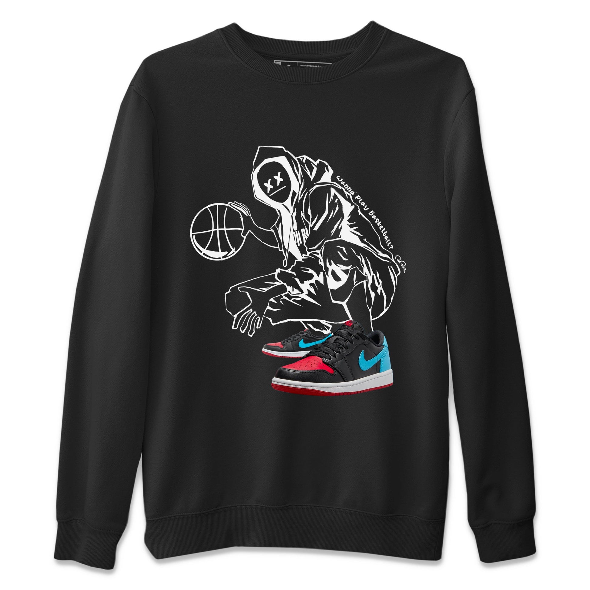 Air Jordan 1 UNC to Chicago shirt to match jordans Wanna Play Basketball sneaker tees AJ1 UNC to Chicago SNRT Sneaker Release Tees Unisex Black 2 T-Shirt