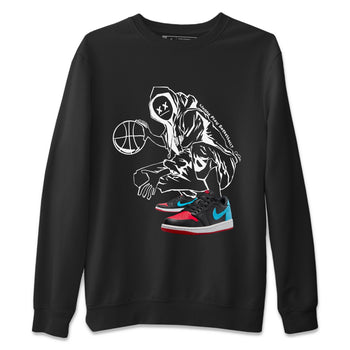 Air Jordan 1 UNC to Chicago shirt to match jordans Wanna Play Basketball sneaker tees AJ1 UNC to Chicago SNRT Sneaker Release Tees Unisex Black 2 T-Shirt