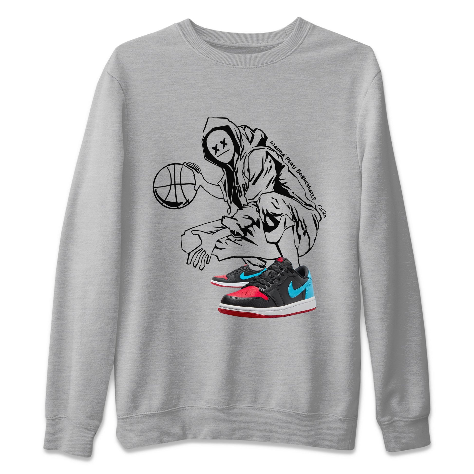Air Jordan 1 UNC to Chicago shirt to match jordans Wanna Play Basketball sneaker tees AJ1 UNC to Chicago SNRT Sneaker Release Tees Unisex Heather Grey 2 T-Shirt