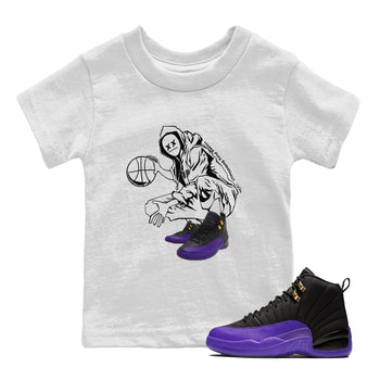 Air Jordan 12 Field Purple shirt to match jordans Wanna Play Basketball sneaker tees AJ12 Field Purple SNRT Sneaker Release Tees Baby Toddler White 1 T-Shirt