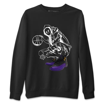 Air Jordan 12 Field Purple shirt to match jordans Wanna Play Basketball sneaker tees AJ12 Field Purple SNRT Sneaker Release Tees Unisex Black 2 T-Shirt