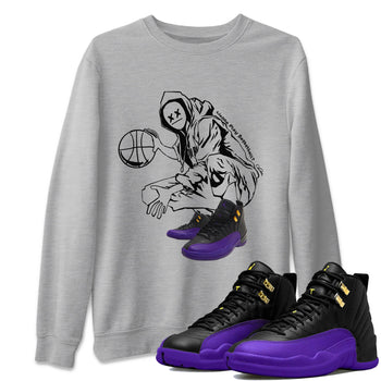 Air Jordan 12 Field Purple shirt to match jordans Wanna Play Basketball sneaker tees AJ12 Field Purple SNRT Sneaker Release Tees Unisex Heather Grey 1 T-Shirt