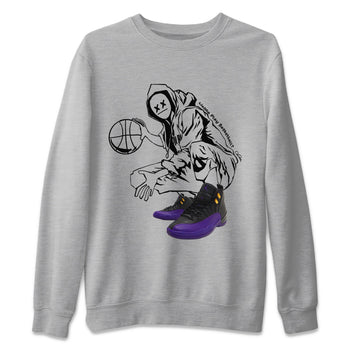 Air Jordan 12 Field Purple shirt to match jordans Wanna Play Basketball sneaker tees AJ12 Field Purple SNRT Sneaker Release Tees Unisex Heather Grey 2 T-Shirt