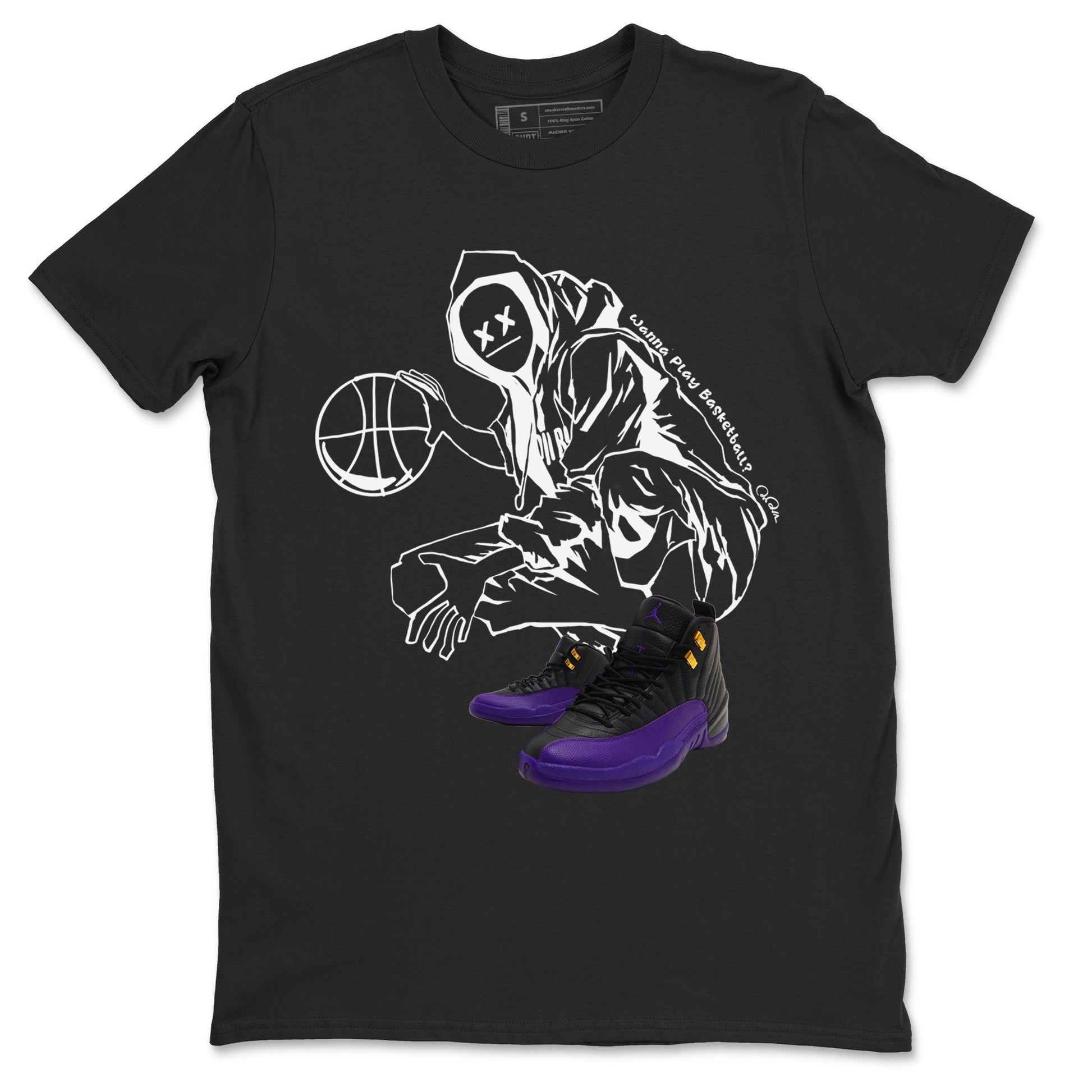 Air Jordan 12 Field Purple shirt to match jordans Wanna Play Basketball sneaker tees AJ12 Field Purple SNRT Sneaker Release Tees Unisex Black 2 T-Shirt