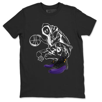 Air Jordan 12 Field Purple shirt to match jordans Wanna Play Basketball sneaker tees AJ12 Field Purple SNRT Sneaker Release Tees Unisex Black 2 T-Shirt