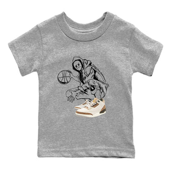 Air Jordan 3 Palomino shirt to match jordans Wanna Play Basketball sneaker tees AJ3 Palomino SNRT Sneaker Release Tees Baby Toddler Heather Grey 2 T-Shirt