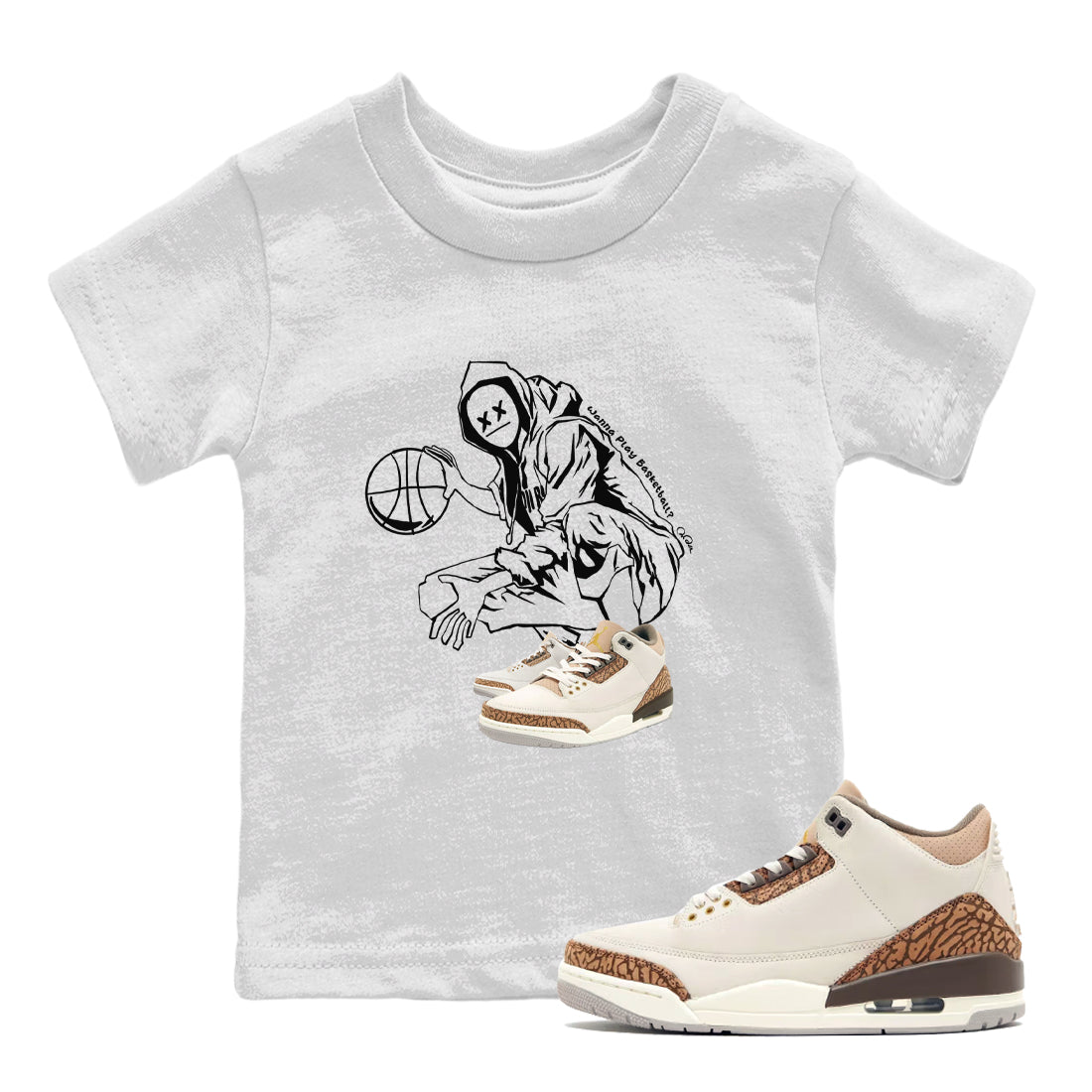 Air Jordan 3 Palomino shirt to match jordans Wanna Play Basketball sneaker tees AJ3 Palomino SNRT Sneaker Release Tees Baby Toddler White 1 T-Shirt