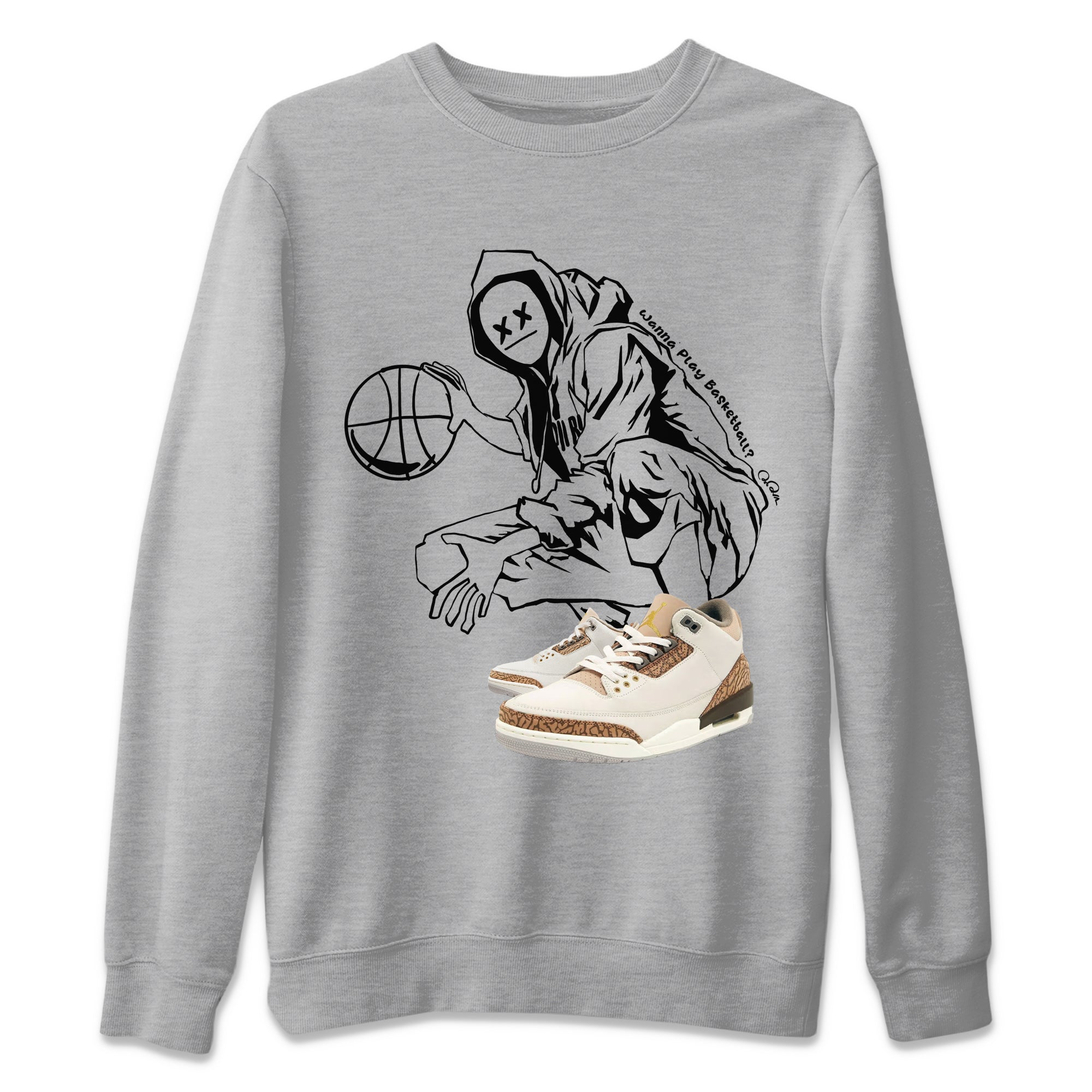 Air Jordan 3 Palomino shirt to match jordans Wanna Play Basketball sneaker tees AJ3 Palomino SNRT Sneaker Release Tees Unisex Heather Grey 2 T-Shirt