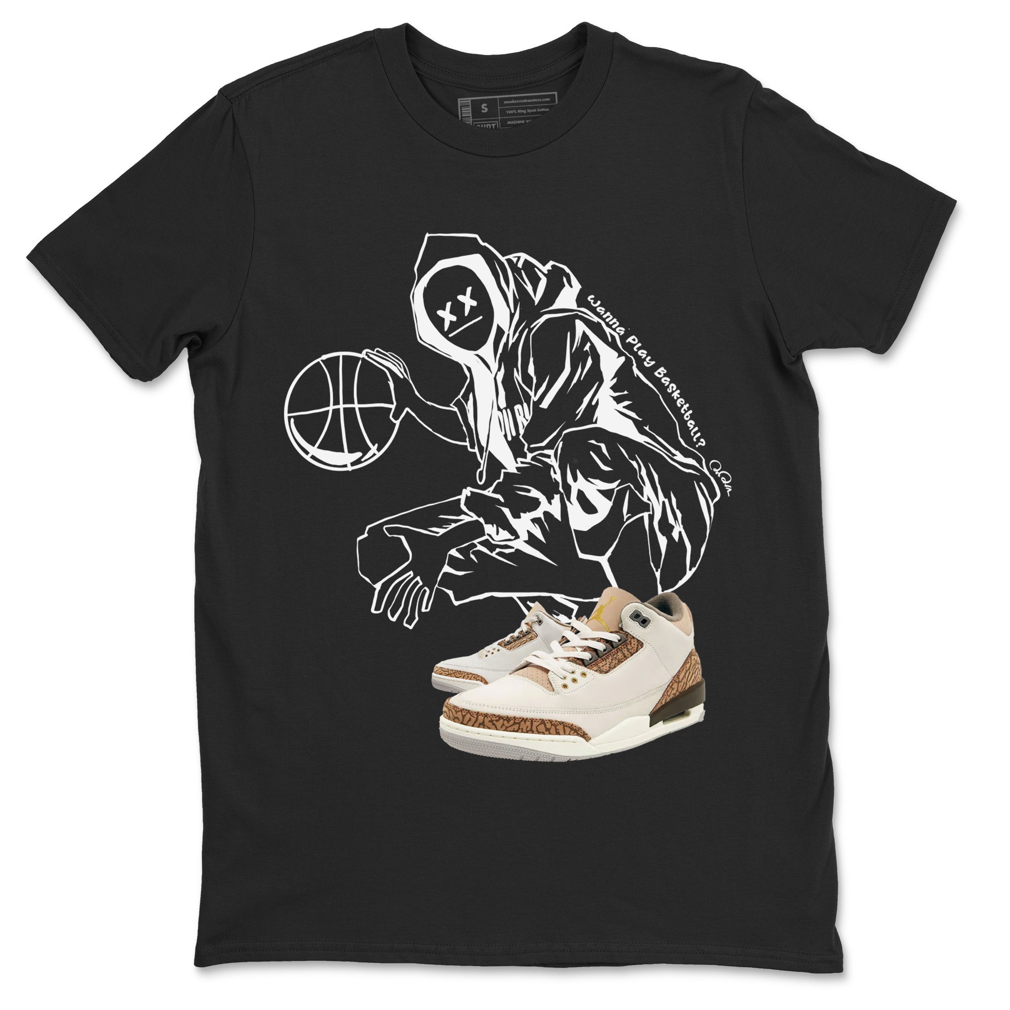 Air Jordan 3 Palomino shirt to match jordans Wanna Play Basketball sneaker tees AJ3 Palomino SNRT Sneaker Release Tees Unisex Black 2 T-Shirt