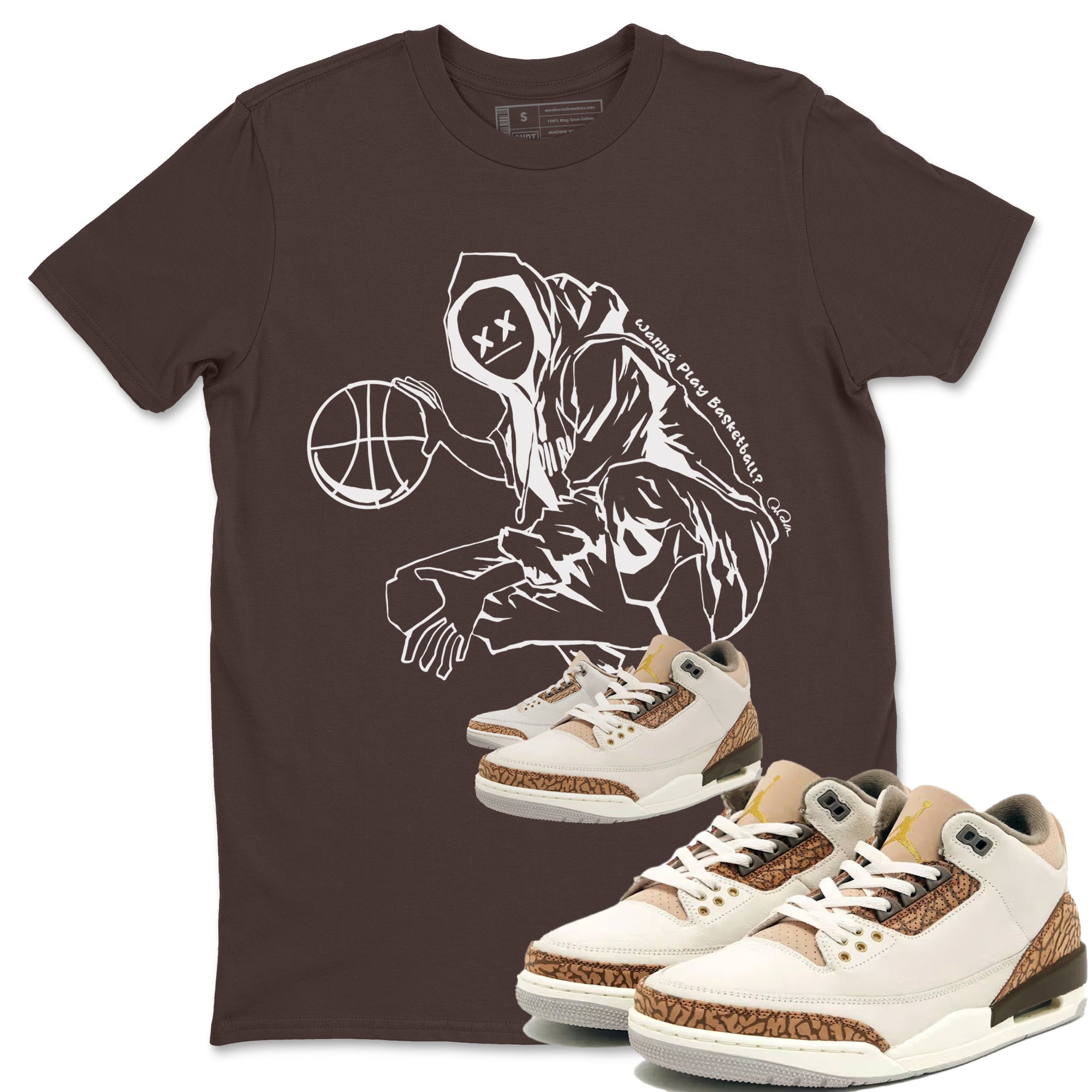 Air Jordan 3 Palomino shirt to match jordans Wanna Play Basketball sneaker tees AJ3 Palomino SNRT Sneaker Release Tees Unisex Dark Chocolate 1 T-Shirt