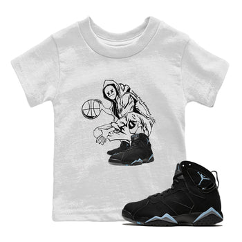 Air Jordan 7 Chambray shirt to match jordans Wanna Play Basketball sneaker tees AJ7 Chambray SNRT Sneaker Release Tees Baby Toddler White 1 T-Shirt