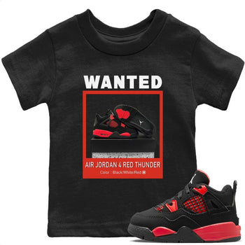 Jordan 4 Red Thunder Sneaker Match Tees Wanted Sneaker Tees Jordan 4 Red Thunder Sneaker Release Tees Kids Shirts