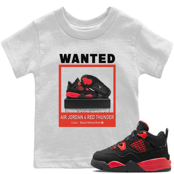 Jordan 4 Red Thunder Sneaker Match Tees Wanted Sneaker Tees Jordan 4 Red Thunder Sneaker Release Tees Kids Shirts
