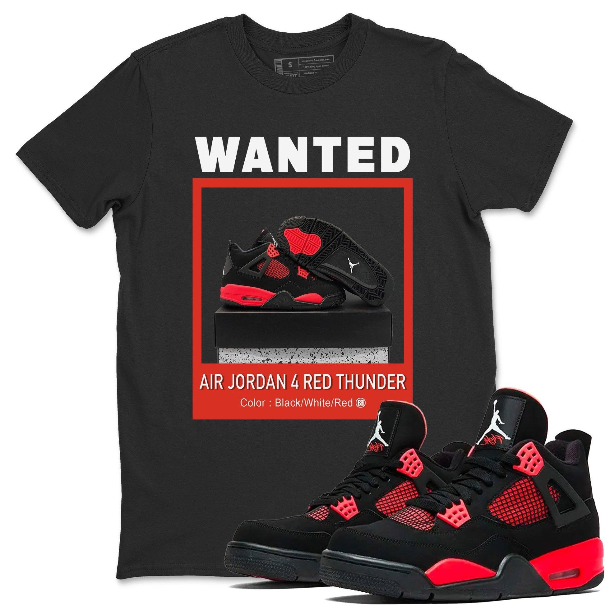 Jordan 4 Red Thunder Sneaker Match Tees Wanted Sneaker Tees Jordan 4 Red Thunder Sneaker Release Tees Unisex Shirts