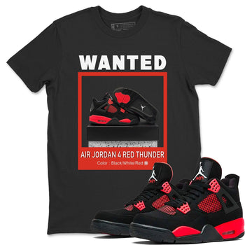 Jordan 4 Red Thunder Sneaker Match Tees Wanted Sneaker Tees Jordan 4 Red Thunder Sneaker Release Tees Unisex Shirts