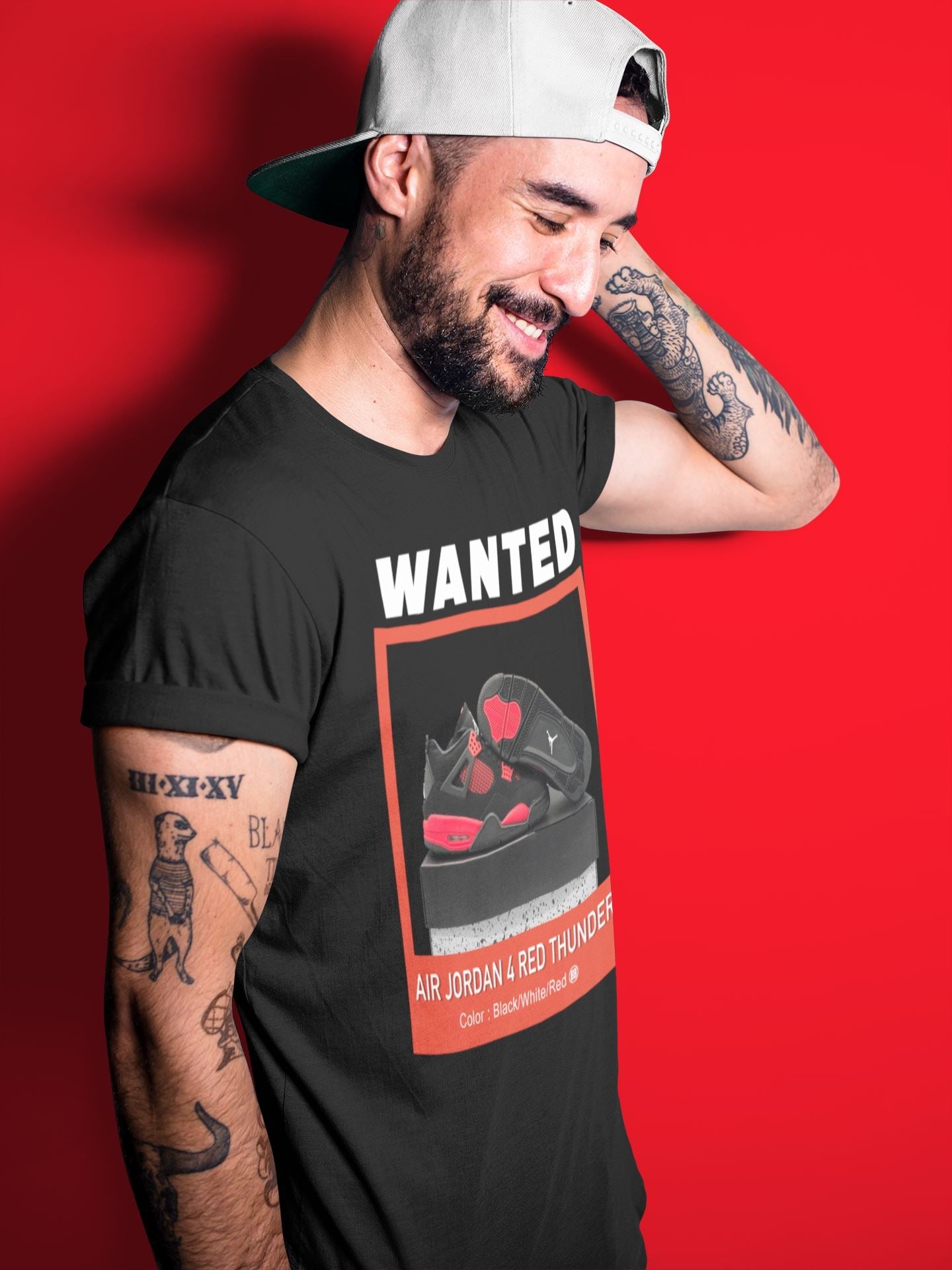 Jordan 4 Red Thunder Sneaker Match Tees Wanted Sneaker Tees Jordan 4 Red Thunder Sneaker Release Tees Unisex Shirts