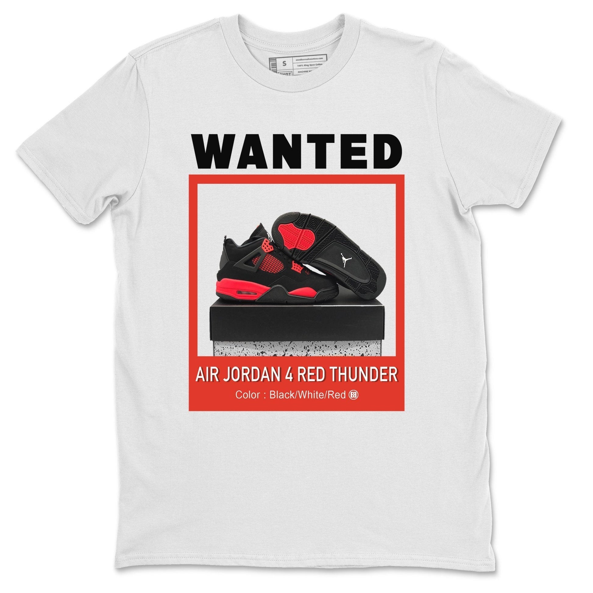 Jordan 4 Red Thunder Sneaker Match Tees Wanted Sneaker Tees Jordan 4 Red Thunder Sneaker Release Tees Unisex Shirts