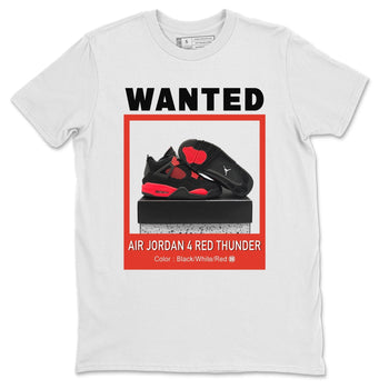 Jordan 4 Red Thunder Sneaker Match Tees Wanted Sneaker Tees Jordan 4 Red Thunder Sneaker Release Tees Unisex Shirts