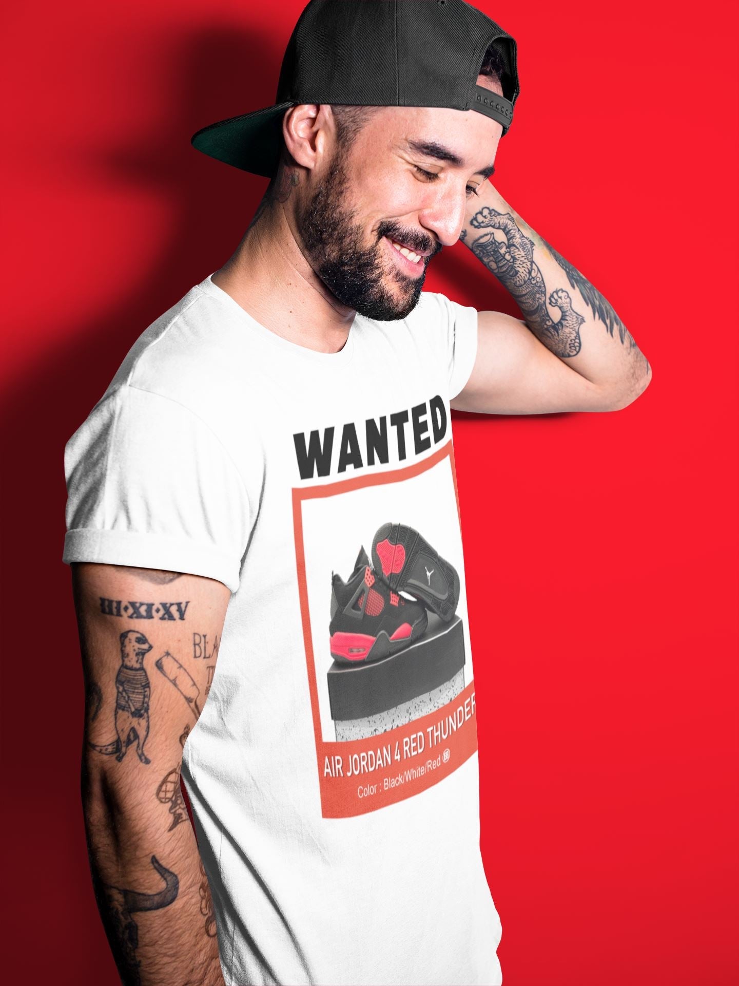 Jordan 4 Red Thunder Sneaker Match Tees Wanted Sneaker Tees Jordan 4 Red Thunder Sneaker Release Tees Unisex Shirts