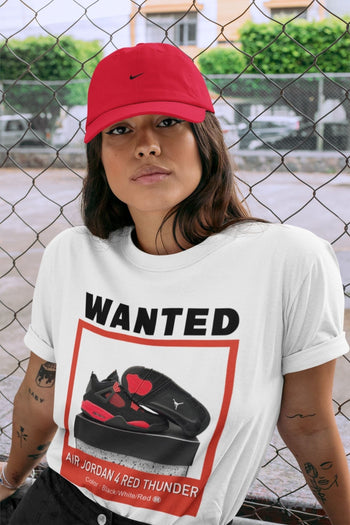 Jordan 4 Red Thunder Sneaker Match Tees Wanted Sneaker Tees Jordan 4 Red Thunder Sneaker Release Tees Unisex Shirts