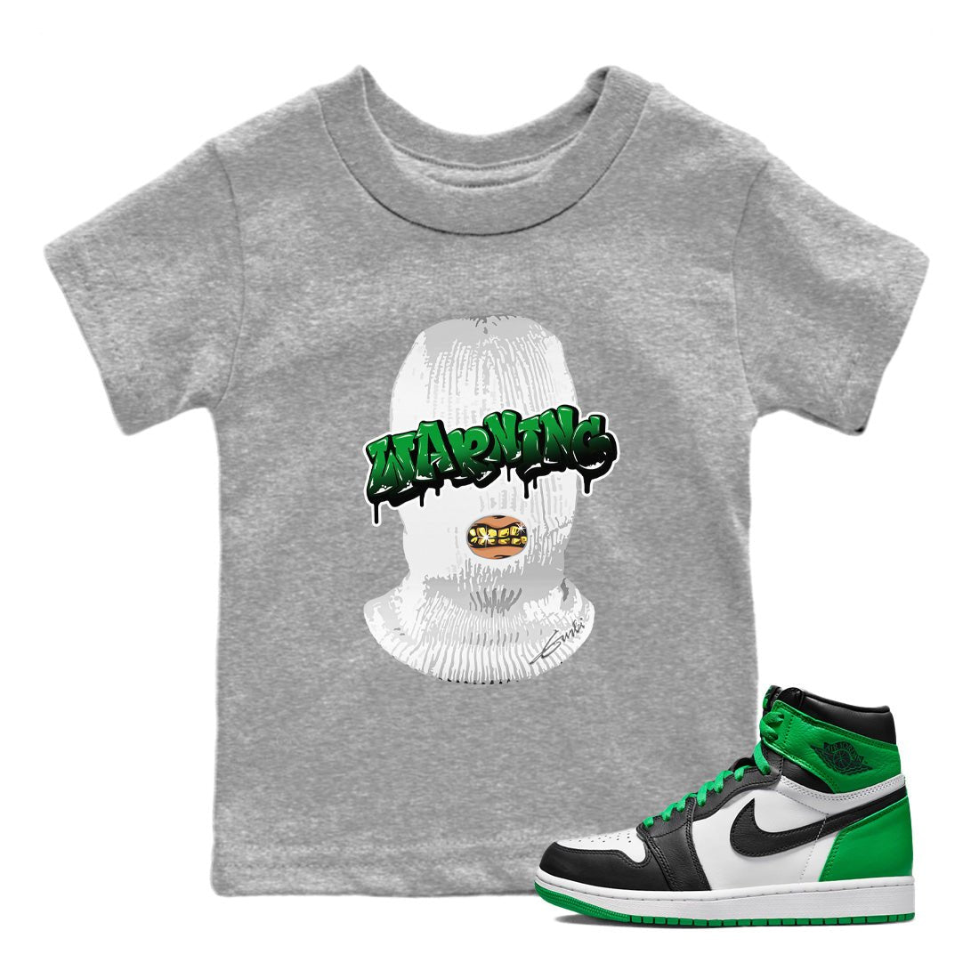 Air Jordan 1 Celtics Warning Baby and Kids Sneaker Tees Air Jordan 1 Retro Celtics Kids Sneaker Tees Size Chart