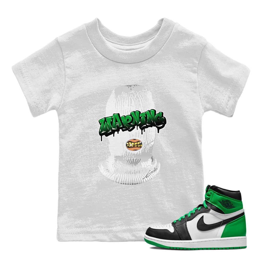 Air Jordan 1 Celtics Sneaker Match Tees Warning Sneaker Tees Air Jordan 1 Retro Celtics Sneaker Release Tees Kids Shirts White 1