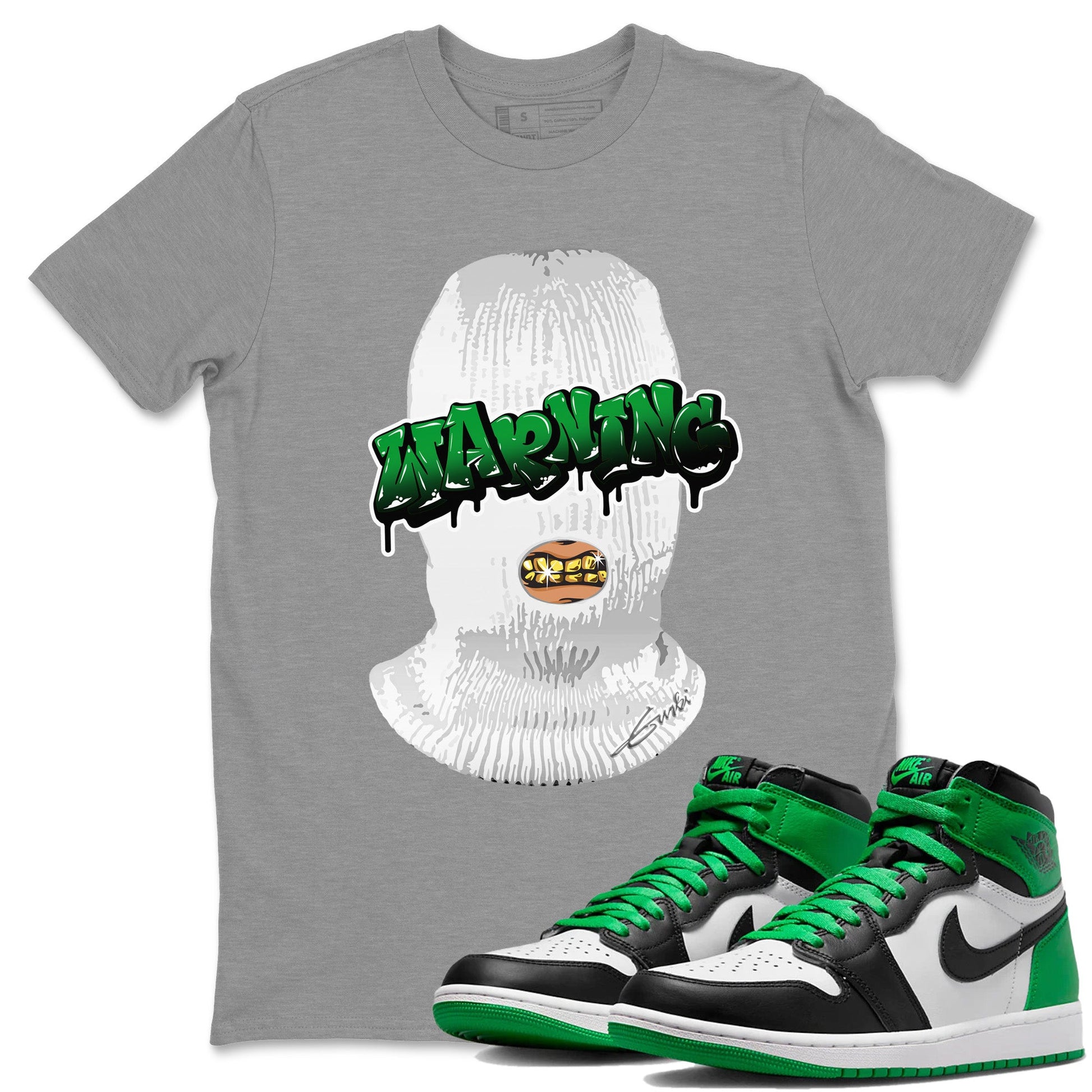Air Jordan 1 Celtics Warning Crew Neck Sneaker Tees Air Jordan 1 Retro Celtics Sneaker T-Shirts Size Chart