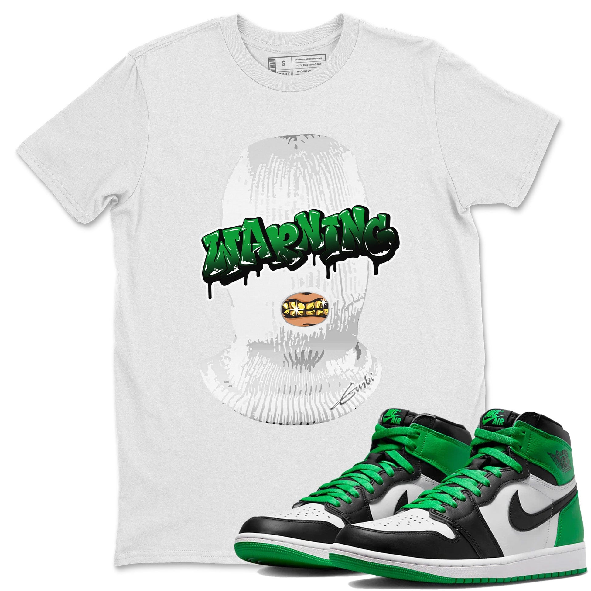 Air Jordan 1 Celtics Sneaker Match Tees Warning Sneaker Tees Air Jordan 1 Retro Celtics Sneaker Release Tees Unisex Shirts White 1